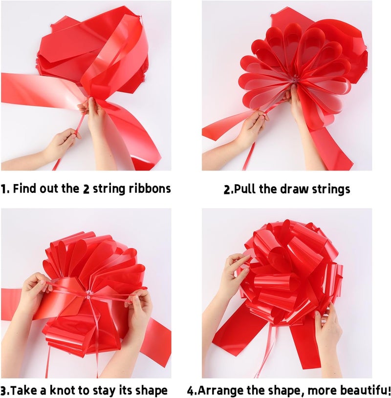 HCHENBOW 14 Inch Big Red Bow,1Pcs Big Bow for Present,Big Gift Bow for Appliances,Bikes,Table Decorations and Party Events Decoration - Image 3